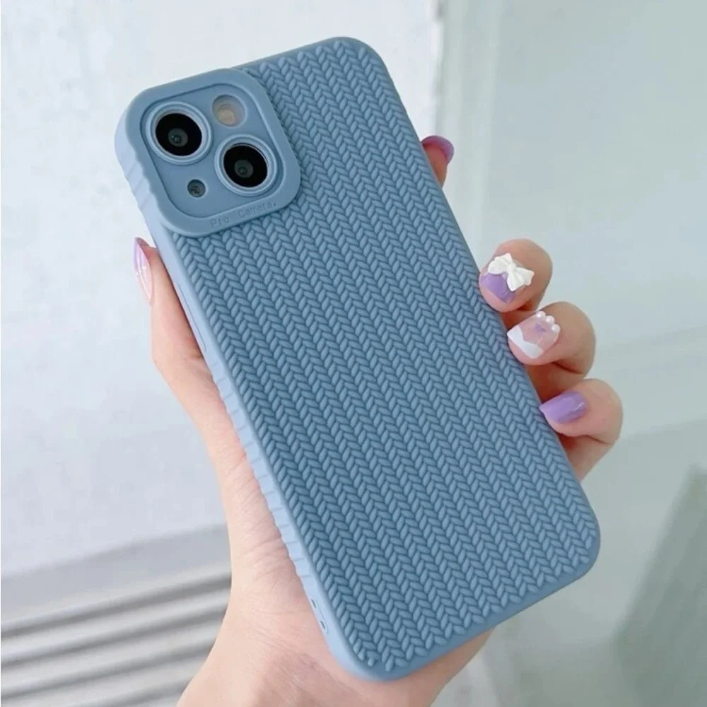 ⚠️Clearance iPhone 13/Pro/Pro Max Blue Textured Phone Case